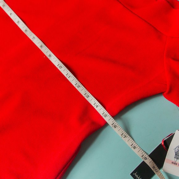 NEW Nicole Miller Studio Vintage Red Off Shoulder Choker Neck Sheath Dress Sz 10 - Picture 6 of 10